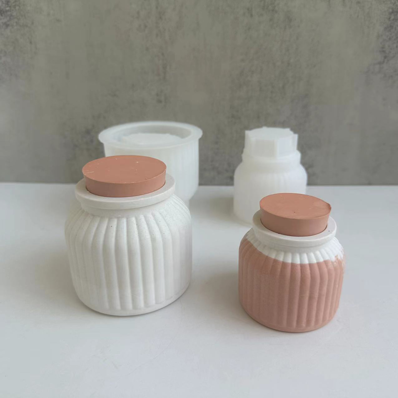 Silicone Epoxy Resin Molds Set - DIYクラフト用ボトルシリコンモールド、レジンエポキシキャンドル石膏セメントホームデコレーションアート用品用の簡単リリース鋳型