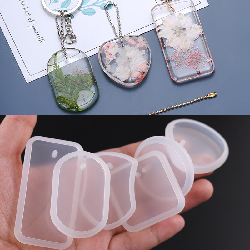 Silicone Epoxy Resin Molds Set - シリコンペンダントモールド,1ピース,エポキシ樹脂金型,ジュエリー作成用長方形