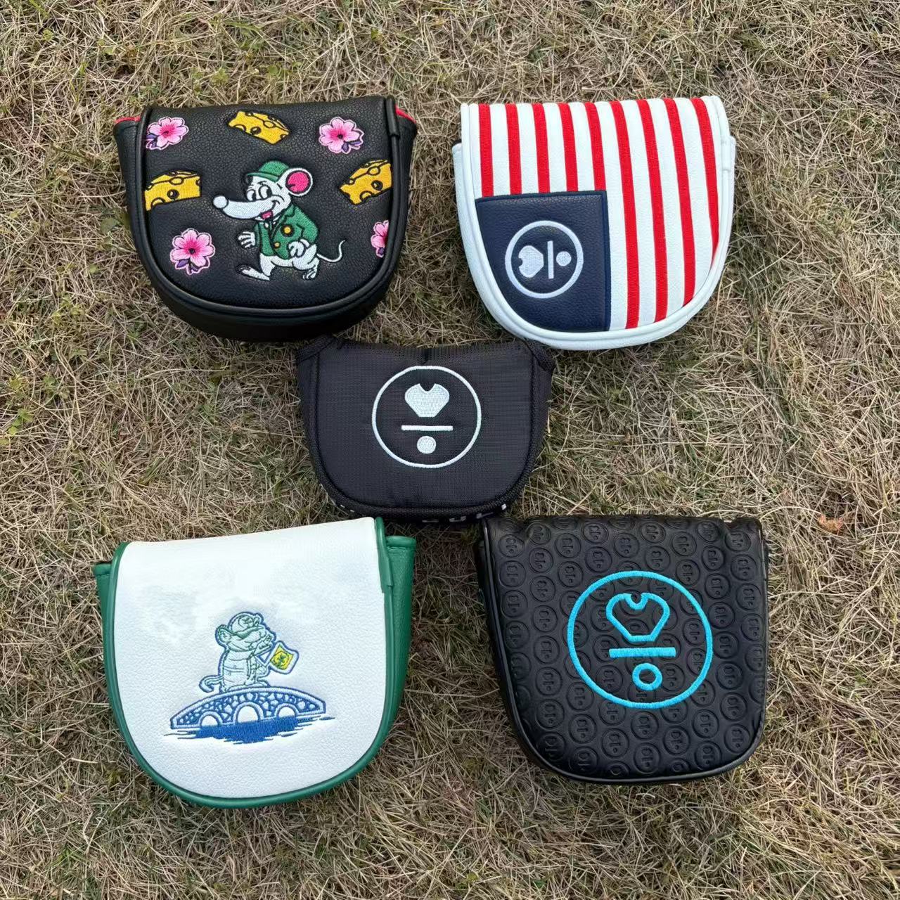 Embroidery - バーミリオンバードゴルフパターヘッドカバー、厚みのある防水PUレザー、耐衝撃設計、男性と女性向けの繊細な刺繍