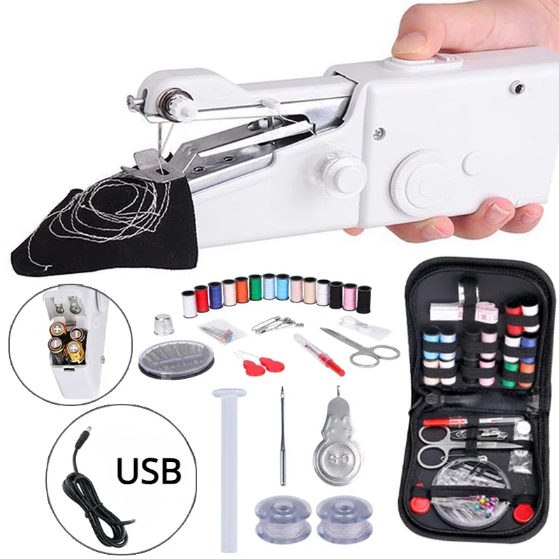 Mini Electric Sewing Machine Handheld - 家庭用押え金ミシン,日曜大工,日曜大工,ロープフリー,工芸品,ハンドヘルド,家庭用衣類,手工芸品