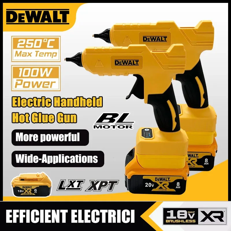 Hot Melt Glue Gun Cordless - デュウォルト ハンドヘルド電動コードレスホットグルーガン 修理DIYツール ホットメルト溶接 ホットエアガン 火傷防止ノズル
