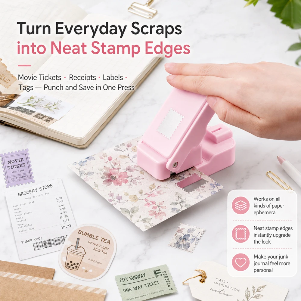 郵便切手型エッジペーパーパンチ（ジャンクジャーナル＆スクラッ - Scrapbooking のレビューと価格