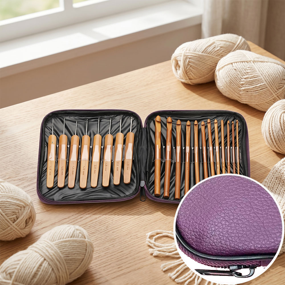 74個入り竹製かぎ針セット、毛糸編み工芸用裁縫道具、携帯用収 - Craft Tools のレビューと価格