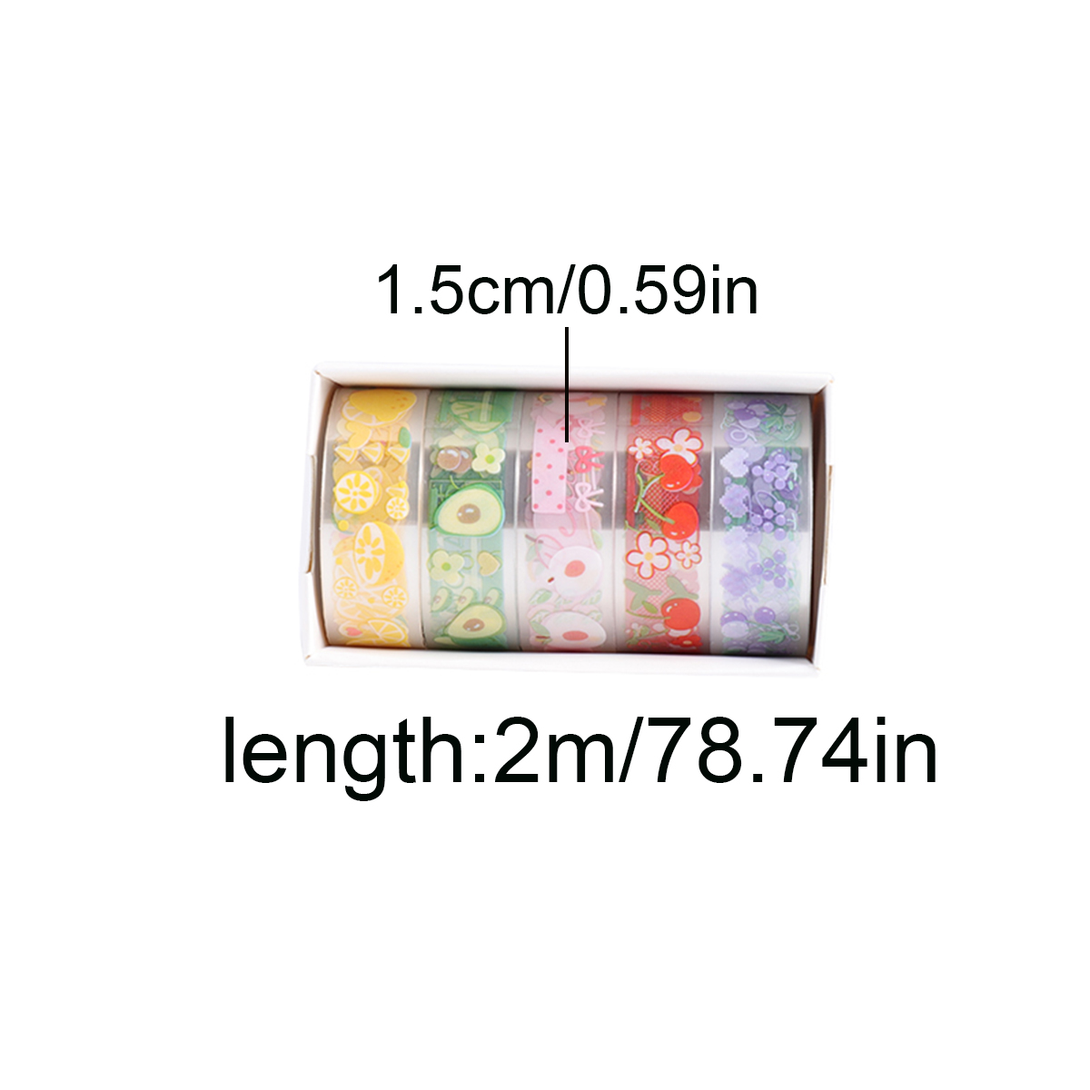 5ロールクリアPET和紙テープセット、1.5cm×2m透明装 - Scrapbooking のレビューと価格