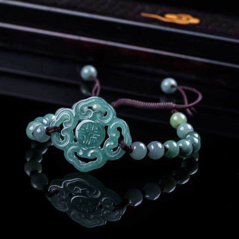 天然ジェダイトAグレードブレスレット オリジナルデザイン フ - Beading のレビューと価格