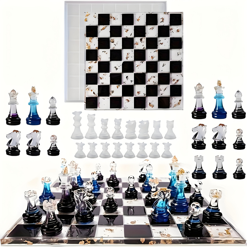 11Chessboard16樹脂シリコンモールドセット、3D - Silicone Epoxy Resin Molds Set のレビューと価格