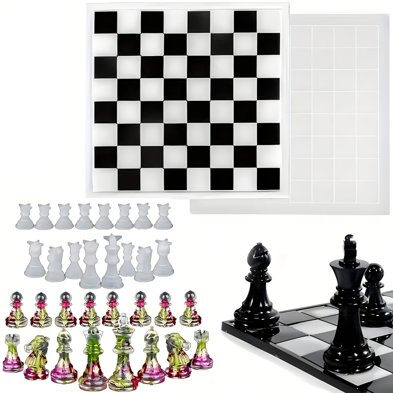 11Chessboard16樹脂シリコンモールドセット、3D - Silicone Epoxy Resin Molds Set のレビューと価格