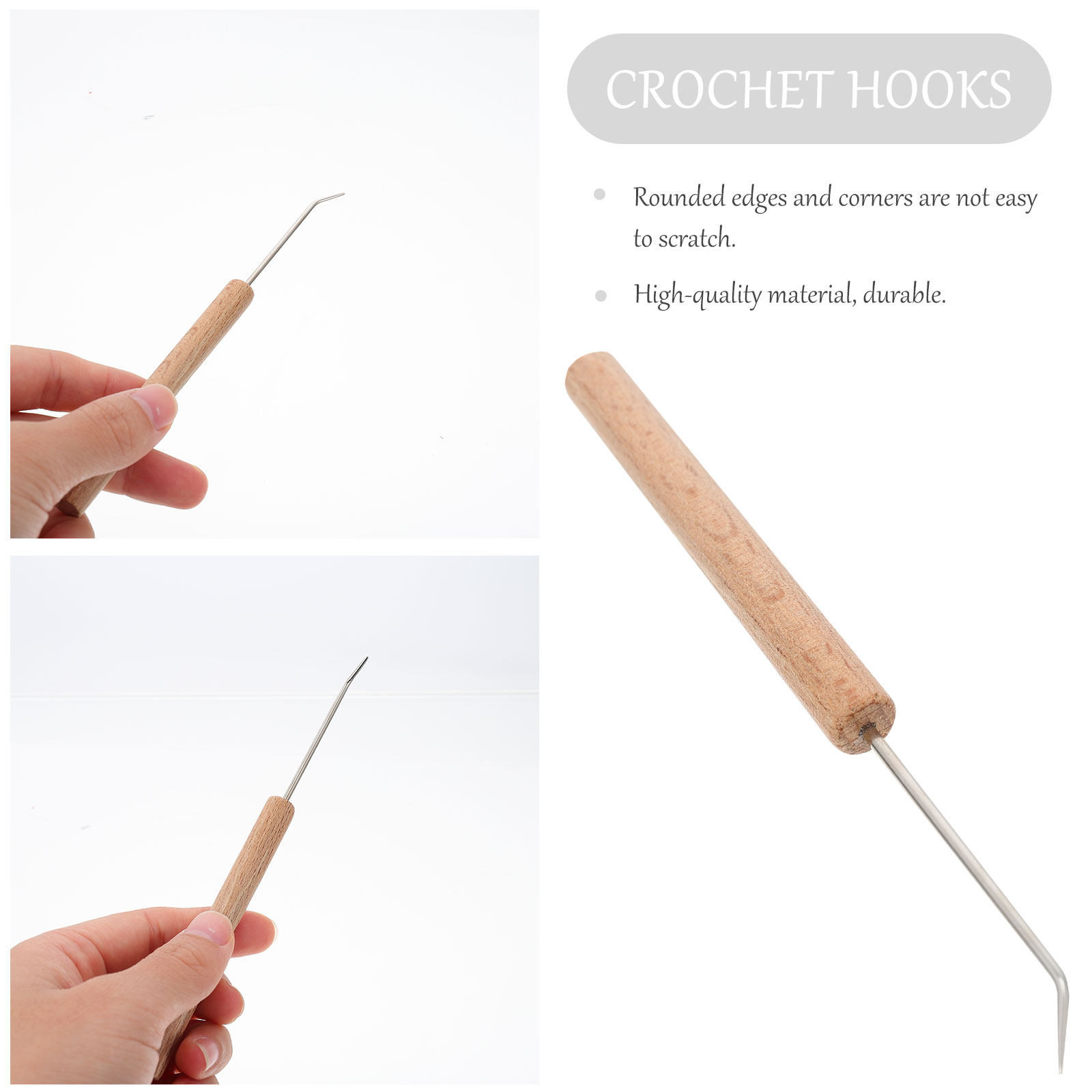 1個入り、洗練された人間工学に基づいたデザインの木製ハンドル - Wooden Crochet Hooks Ergonomic Handle のレビューと価格
