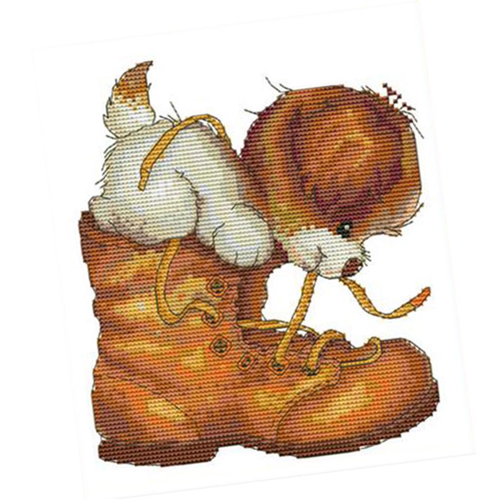 スタンプ刺繍キット、プリプリントされた動物刺繍セット、初心者 - Cross Stitch Stamped Kits Beginners のレビューと価格