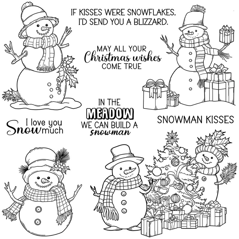 冬の雪だるまクリスマスカッティングダイクリアスタンプ DIY - Clear Silicone Stamps For Card Making のレビューと価格