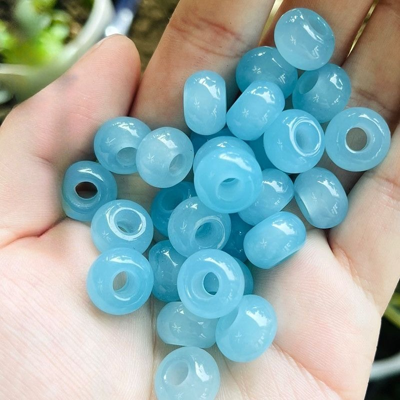 10個入り 天然の海藍色の宝石ビーズ 大穴タイプ DIYブレ - Beading のレビューと価格