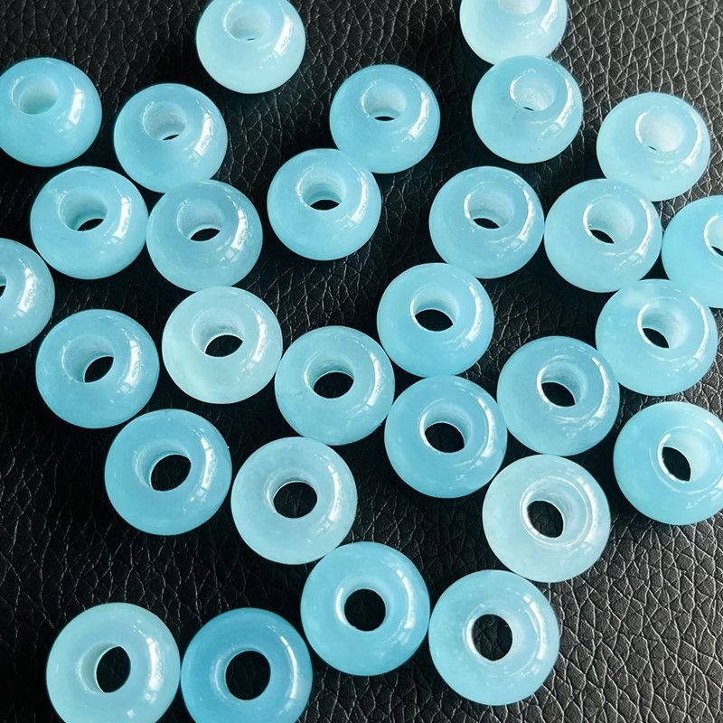 10個入り 天然の海藍色の宝石ビーズ 大穴タイプ DIYブレ - Beading のレビューと価格
