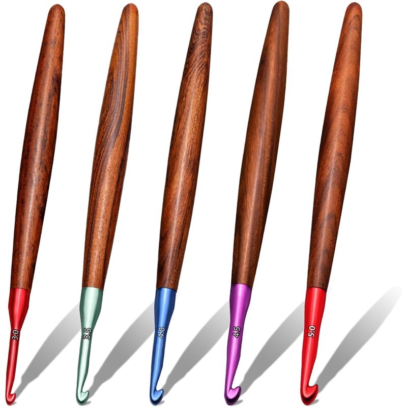 【ラストチャンス】人間工学に基づいたかぎ針編みフックセット  - Wooden Crochet Hooks Ergonomic Handle のレビューと価格