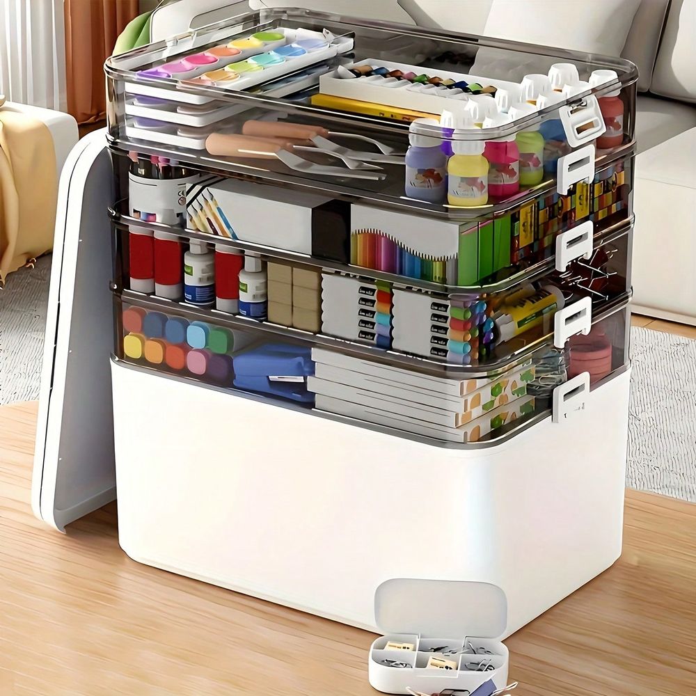 透明な多層式薬箱、大容量ポータブル仕切り付き収納ケース、お手 - Sewing のレビューと価格